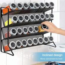 Trintion 2PC 3-Tier Spice Rack Free Standing Metal Kitchen Shelf Free Standing Counter Spice Organiser Metal Seasoning Bottle Organizer For Kitchen Countertop Cupboard Pantry (Black) - Black - View 4