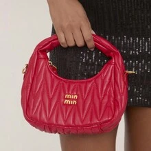 Ego Sierra Quilted Logo Detail Shaped Grab Bag In Red Faux Leather - Red - View 2