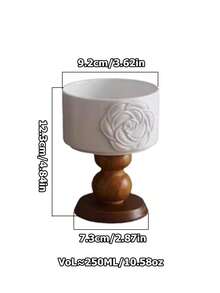 1 件复古山茶花香味烛台，法式玻璃底座装饰，奢华氛围装饰 - 彩色 - 查看 3