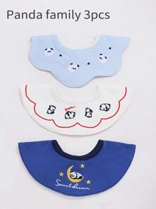 3 件皇冠设计防水婴儿围兜，360° 可旋转 - 专为流口水的婴儿设计，防止衣服被弄湿，面料带有精美的刺绣，是婴儿派对、圣诞节、感恩节、新年的完美礼物