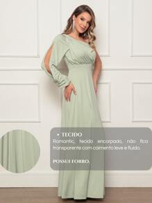 PAETE CLOTHING Long Terracotta Bridesmaid Party Dress Light Summer - Mint Green - View 6