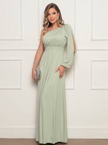 PAETE CLOTHING Long Terracotta Bridesmaid Party Dress Light Summer - Mint Green - View 1