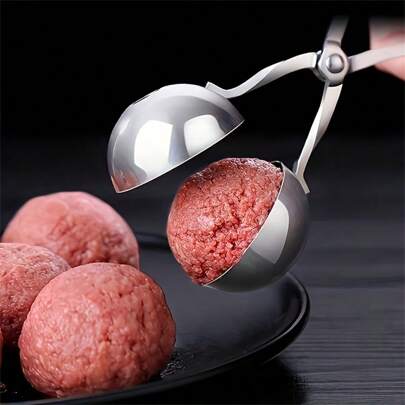 1pc Stainless Steel Meatball Maker Tool, Meatball Scoop With Non-Stick Coating For Making Meatballs, Fish Balls Or Rice Balls Kitchen Utensil