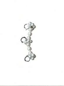 1pc Versatile Korean Style Pearl Beaded Flower Shoe Buckle, Simple DIY Athletic Shoes Lace Accessories For Spring Summer