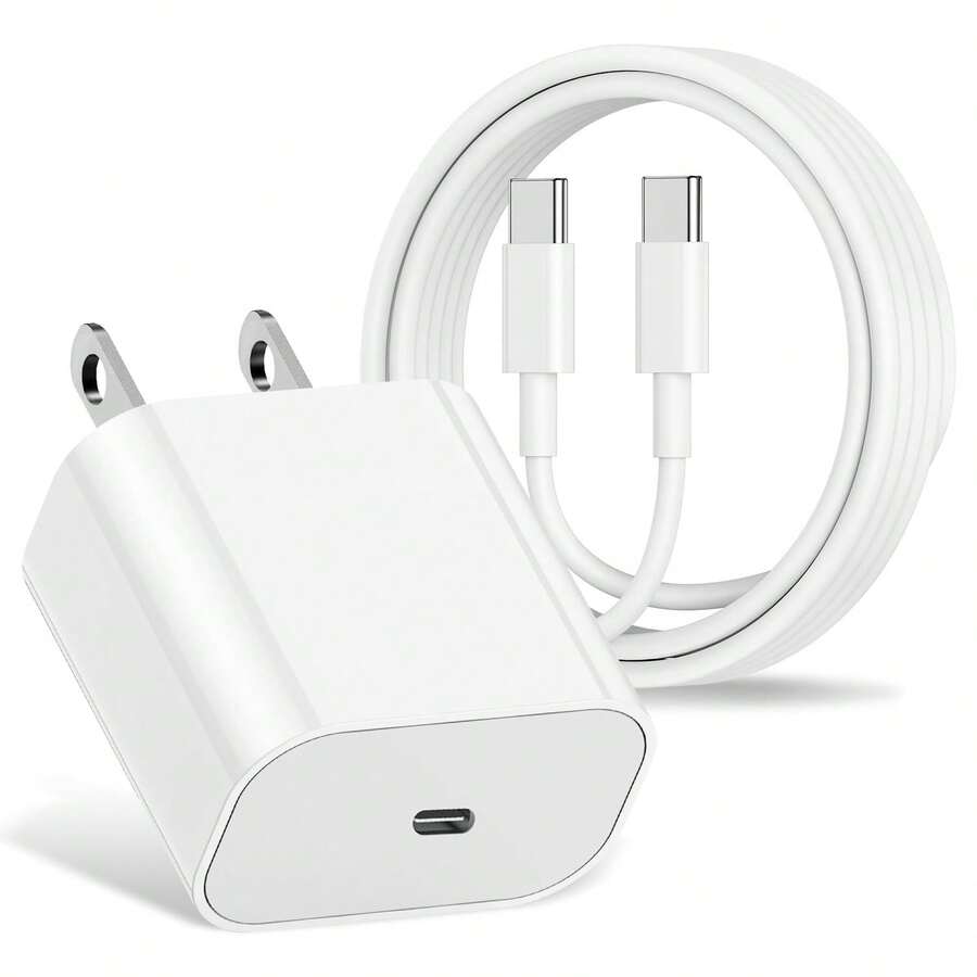20W PD快充套装：20W PD快充适配器 + 100厘米高效数据传输Type-C转Type-C快充线，兼容 17 Pro Max/17 Pro/17 Plus/17/16/15系列，高效充电适配器套装 - 美規A型插(110-127V) - 查看 1