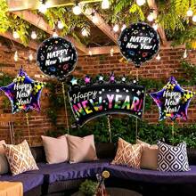 Grande conjunto de balões de feliz ano novo - 30 polegadas, balões de mylar de ano novo | Balões de véspera de ano novo para suprimentos de festa de véspera de ano novo 2025 | Balões de ano novo 2025 para decorações de feliz ano novo 2025