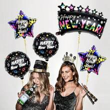Grande conjunto de balões de feliz ano novo - 30 polegadas, balões de mylar de ano novo | Balões de véspera de ano novo para suprimentos de festa de véspera de ano novo 2025 | Balões de ano novo 2025 para decorações de feliz ano novo 2025