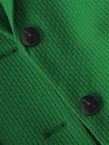 HOMEYEE Women's Vintage Elegant Casual Business Office OL Long Sleeve Textured Fabric Blazer Jacket, Autumn/Winter - Green - View 3