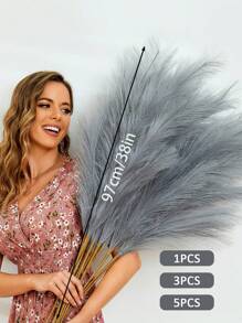 50/30/20/10 Lá Cỏ Pampas Nhân Tạo, Cỏ Pampas Xù, Trang Trí Hoa Lá, Thích Hợp Cho Trang Trí Nhà Phong Cách Boho, Đám Cưới, Ngày Valentine, Sinh Nhật, Lễ Tốt Nghiệp, Trang Trí Mùa Thu, Cây Nhân Tạo - Xám nhạt - Xem 3