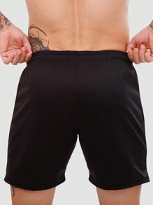 Bộ 2 Quần Short Đen Cho Bóng Đá Thể Thao Vải Khô Có Dây Rút Và Túi Bên Trong - màu đen - Xem 5