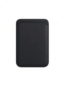 Text Customization: Simple And High-End Solid Color Leather Card Bag, Phone Back Sticker, Magnetic Leather Card Clip, Phone Back Sticker, Compatible With Apple Magnetic Card Bag, Card Cover, Card Holder, ID Card Holder