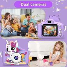 Máy ảnh trẻ em, Đồ chơi máy ảnh trẻ em Quà tặng sinh nhật Giáng sinh cho bé trai bé gái Đồ chơi trẻ em 3-9 tuổi Máy ảnh kỹ thuật số HD cho trẻ mới biết đi 5 trò chơi GIẢI ĐỐ - Nhiều màu - Xem 9