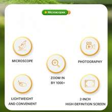 多功能显微镜，具有高清照片/视频拍摄功能，包括三脚架，便携，适合户外探险，是送给家人的礼物 - 1000X - 查看 8