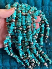1pc Fashionable Hat Chain Cowboy Western Style Turquoise Bead Decor Accessory, Versatile Hat Brim Pendant Chain Ornament - Green - View 6