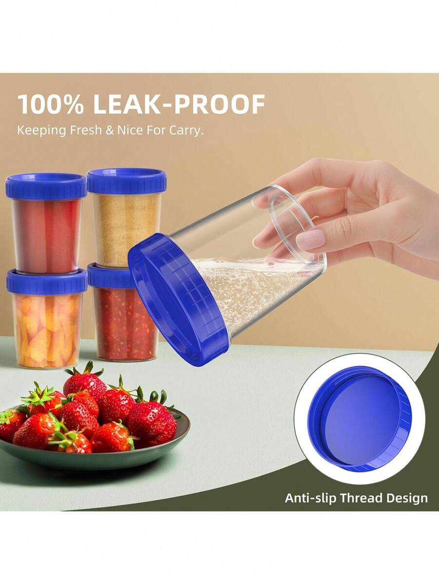 [10 Pack] 4oz Salad Dressing Container To Go Small Containers With