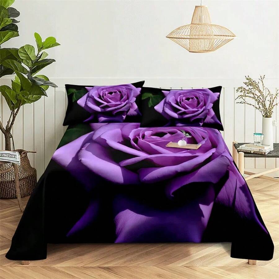 Home Bedsheets Luxury Rose Single Bedsheet Fashion Design Flowers