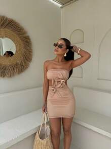 Crochet Dress - Màu be - Xem 1