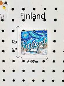 1pc Resin Travel Souvenir Artwork Fridge Magnet, Nordic European Style Green Aurora Borealis Snowy Mountains Landmark Cartoon Creative Kitchen Home Decor Magnets, Greenland Sweden Stockholm Finland Helsinki Norway Oslo Tromso Iceland Reykjavik - Multicolor - View 10