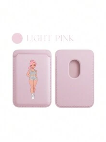 Text Customization: Simple And High-End Solid Color Leather Card Bag, Phone Back Sticker, Magnetic Leather Card Clip, Phone Back Sticker, Compatible With Apple Magnetic Card Bag, Card Cover, Card Holder, ID Card Holder