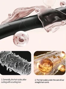 1PC Portable Rechargeable Hair Straightener Brush Wireless Hair Straightener, Professional Hair Care Appliance, Anti Scald Hair Straightener, Multi Temperature Adjustable Hair Straightener, Student Dormitory Straight Clip Travel Craft Electric Heating Comb - Multicolor - View 9