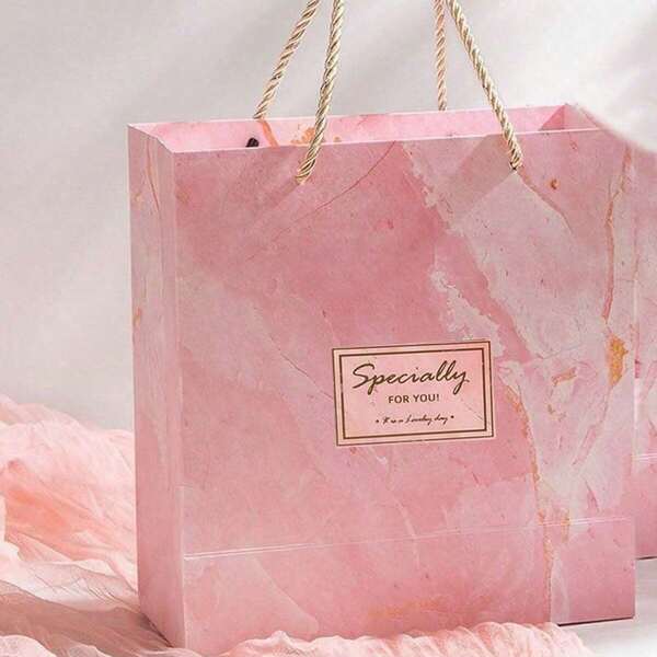 Sacchetti regalo di San Valentino con manici, sacchetti regalo della Festa della Mamma con motivo marmorizzato, carta velina colorata, decorazione per regali, shopping, feste, matrimoni, sacchetti regalo di compleanno, 1 pezzo, 5 pezzi