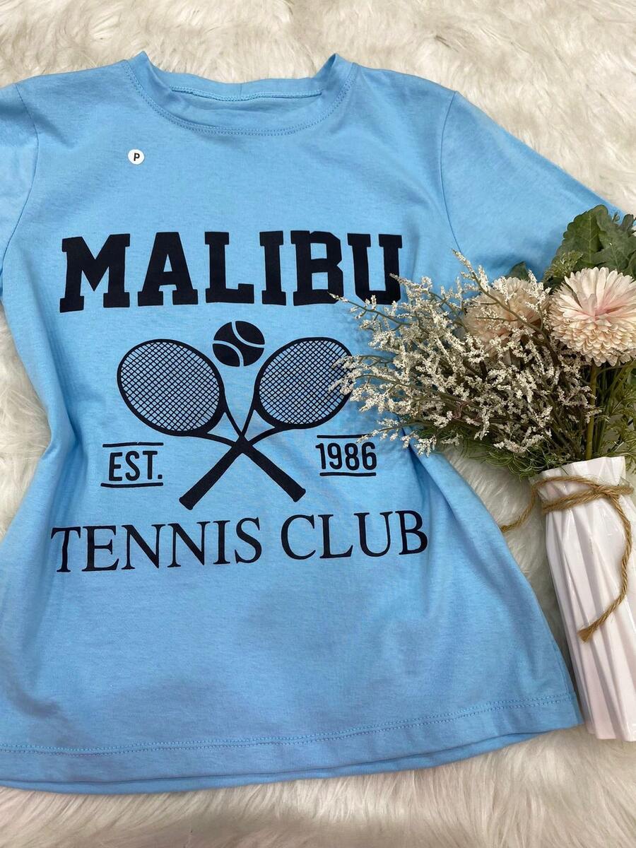 T-Shirt T-Shirts Women's Fashion Summer Malibu 02 - 藍色 - 查看 1