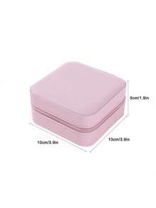 1/2/3 pieza Caja portátil para joyería: Caja de almacenamiento de pendientes, aretes, anillos, uñas decoradas y otros accesorios antioxidante con espejo. Caja elegante y de alta calidad para joyas como collares, anillos, pendientes y aretes. - Rosa - Ver 3