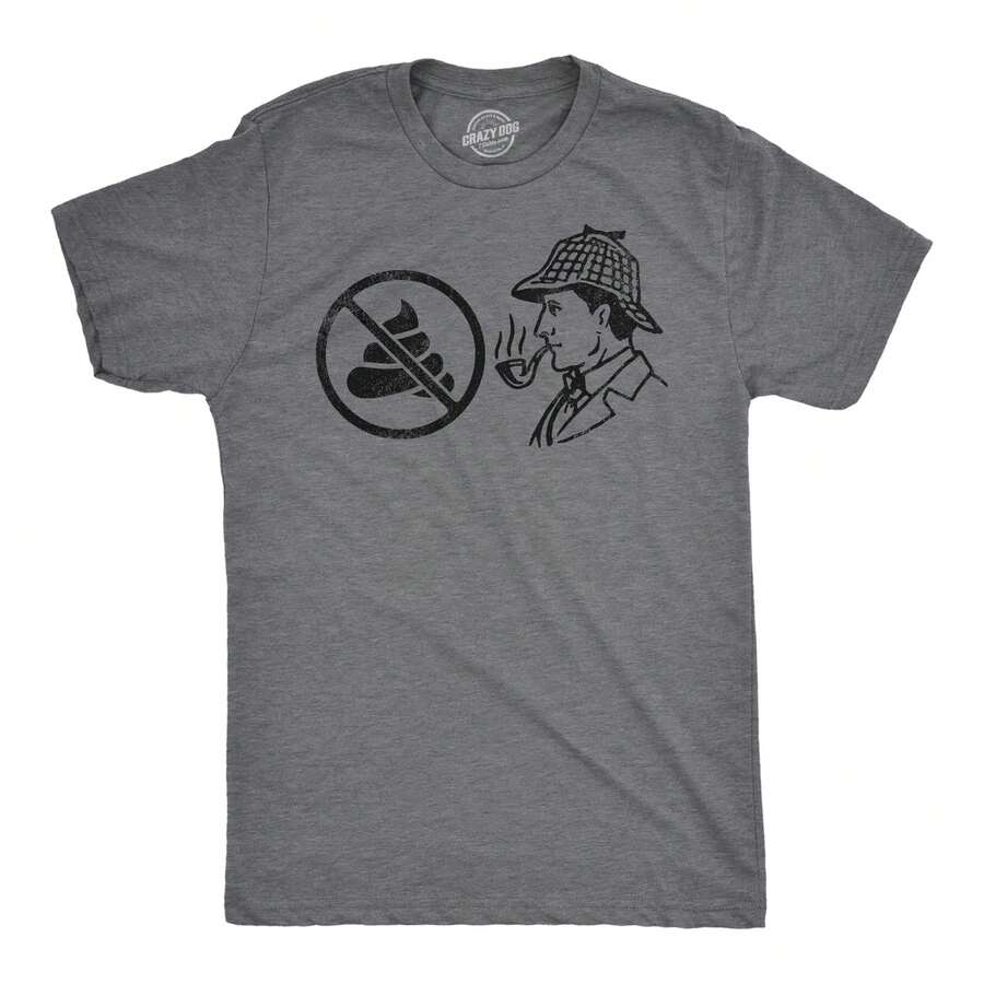 Mens Funny T Shirts No It Sherlock Sarcastic Graphic Novelty Tee For Men Mens Funny T Shirts Cool Tees Soft Stylish Casual Menswear - Dark Heather Grey - View 1