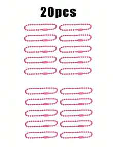 10/20 件 Diy 珠宝手工配件油漆珠链、彩色珠链、圆珠链、包包挂链、玩偶珠宝吊坠挂链、吊牌链、彩色金属珠链钥匙扣连接器、手链、时尚配饰 - 彩色 - 查看 19