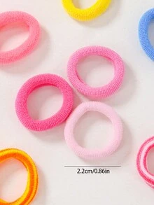300 件/套 女婴儿童彩色简约基本发带、防损马尾辫夹、日常发饰 - 彩色 - 查看 4