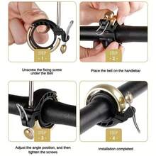 1 chiếc chuông xe đạp cổ điển, kiểu dáng ẩn, chuông đồng sắc nét và to cho xe đạp gấp/xe đạp leo núi - Nhiều màu - Xem 3