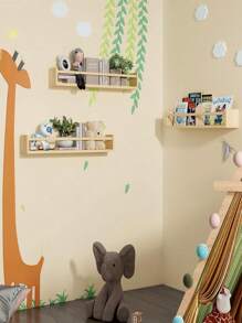 2 Stücke Wandregale, Küchenregale an der Wand, 16,5 Zoll Schwebende Bücherregale für die Wand, Wandregale, Baby Kinderzimmer Dekoration, Massivholz Wandregale für Bücher, Spielsachen und Dekorationslagerung, Herbst Wohndekoration, Schlafzimmermöbel, Wohndekoration, für Wohnzimmer, Büro, Bad, Küchen Organisatoren, Raumdekoration - Beige - Übersicht 5