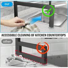 Dish Drainer - Over Sink Dish Drying Rack With 4 Baskets, 2 Tiers Expandable (24.8" - 35.4") Kitchen Dish Rack With Metal Hooks, Large Dish Drying Rack, Black 31D X 52W X 63H Cm - Black - View 4