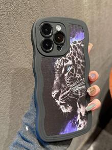 Fierce Animals Leopard Pattern PU Leather Protective Painted Phone Case Compatible With Apple Smartphones - Multicolor - View 2