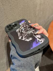 Fierce Animals Leopard Pattern PU Leather Protective Painted Phone Case Compatible With Apple Smartphones - Multicolor - View 4