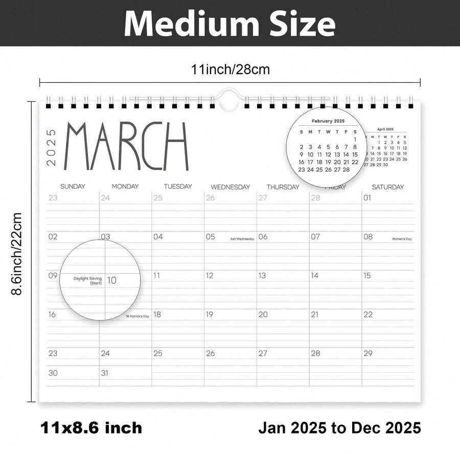 1 Piece Minimalist Creative Wall Calendar, 12 Month Planner, Calendar