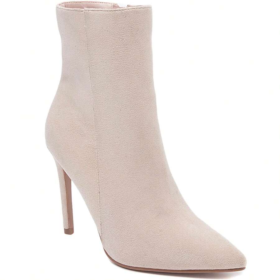 Elegant Pointed Toe Ankle Boots, Suitable For Commuting - Beige - View 1