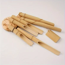 1 szt. ręcznie wykonany bambusowy dzwonek wietrzny, z kojącą melodią, odpowiedni do dekoracji wnętrz i na zewnątrz, idealny do zawieszenia w ogrodzie, na pomoście, patio lub w domu