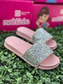 Children's Slide Flip Flop Girl's Molekinha Sandal Glitter Shine 2341.123 - 淺粉色 - 查看 3