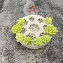 1 Pc Succulent Plants Pattern Silicone Mold Resin Mold DIY 2.3in/2in - Light Grey - View 13
