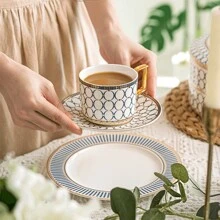 15 Pieces Elegant Ceramic Tea Service Set For 4,Tea Cup Set With Teapot, Sugar Bowl, Creamer Pitcher And Gifts Box, For Home Afternoon Tea Leisure.