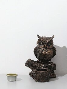 1 件树脂青铜猫头鹰香炉 - 禅宗芳香扩散器适用于家庭、瑜伽馆、露营、花园和露台装饰 - 彩色 - 查看 6