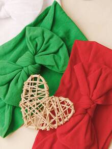 3 cái/bộ băng đô nơ nylon mềm mại co giãn cho bé - Nhiều màu - Xem 3