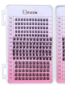 388 Chiếc, D Curl, Cụm Mi Wispy Cluster Mi Nối Mi Nhiều Kiểu Hỗn Hợp DIY Cụm Mi Mềm Mại Và Có Thể Tái Sử Dụng Dung Tích Cực Lớn Mi Từng Cụm Bộ Mi Từng Cụm Kèm Keo Dán Mi Và Nhíp Gỡ Mi Tự Làm Tại Nhà - màu đen - Xem 2