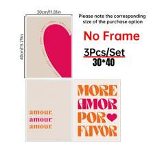 Ensemble de 3 pièces Art mural More Amor Por Favor Sunshine - Maximalist Poster - Citation d'amour - Eclectique coloré moderne rose-orange - Art mural imprimable