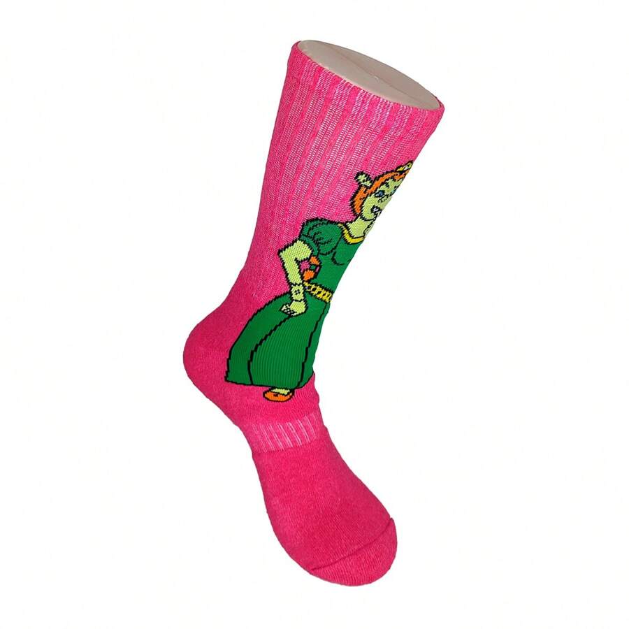 Funny Socks Movie Shrekk 1 Pair - 玫紅色 - 查看 1