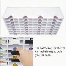 36-Compartment Plastic Desk Organizer Storage Rack For Ink Pads, Stamps, CD, Remote Controls – Versatile Home And Office Organization Solution - White - View 3
