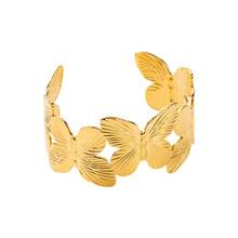 蝴蝶花开口手链简约酷风手链厚重设计手饰项链适合女性日常佩戴，也是休闲装和音乐节派对圣诞礼物的绝佳友谊礼物 - 彩色 - 查看 8