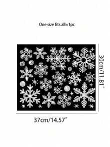 白色雪花窗户装饰贴纸、圣诞窗户贴纸、雪花窗户贴花静电窗户贴纸、银色闪光雪花贴纸、静电可移除玻璃墙贴、雪花贴纸、冬季仙境装饰、圣诞装饰、窗户装饰饰品、圣诞派对用品感恩节派对装饰 - 彩色 - 查看 8