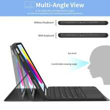Keyboard Hülle mit Stifthalter, abnehmbare und aufladbare Touchpad-Tastatur kompatibel mit Samsung Galaxy Tab / iPad / Redmi Pad Se, magnetische Bluetooth-Tastaturhülle (Pink)